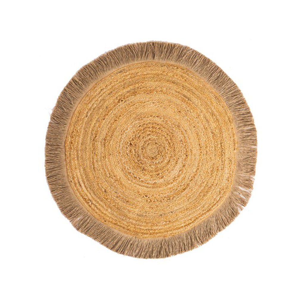 Tapis rond jute naturelle à franges