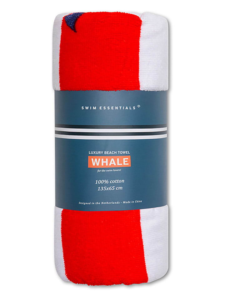 Swim Essentials Strandtuch ''Ocean'' in Rot/ Weiß - (L)135 x (B)65 cm günstig kaufen 135x65 cm