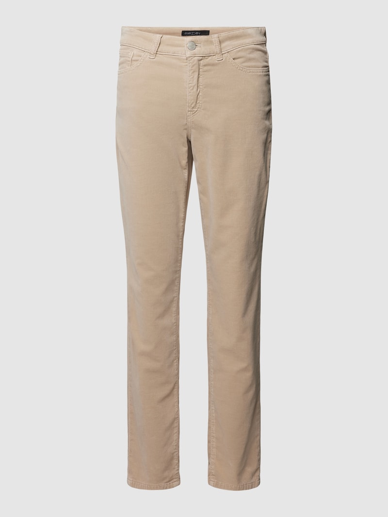 Slim Fit Hose in unifarbenem Design in sand