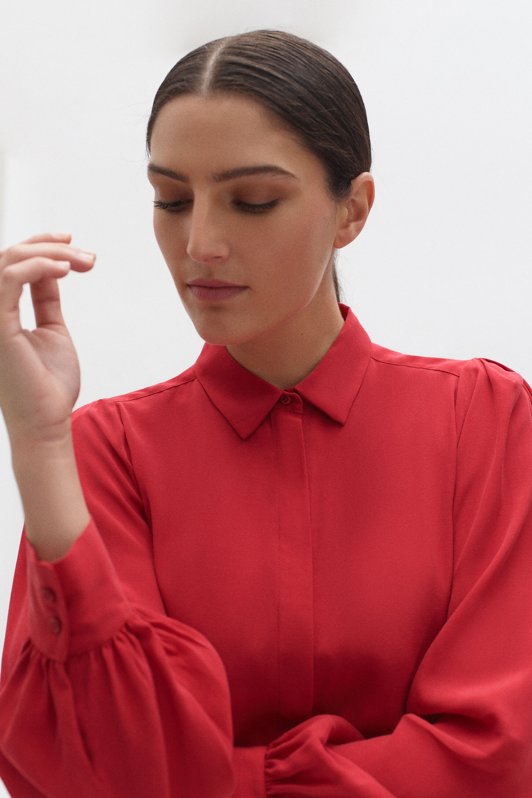 chemisier denver rouge femme