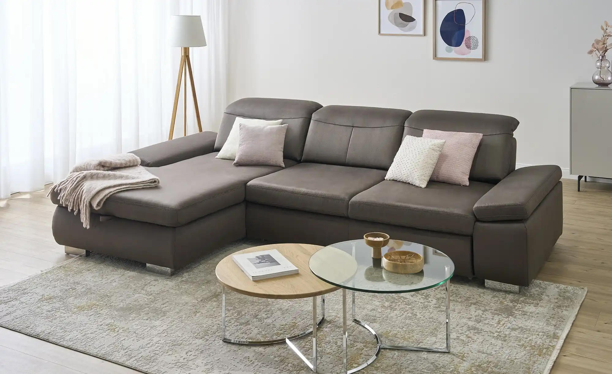 Kollektion Kraft Ecksofa aus Mikrofaser Kathrin