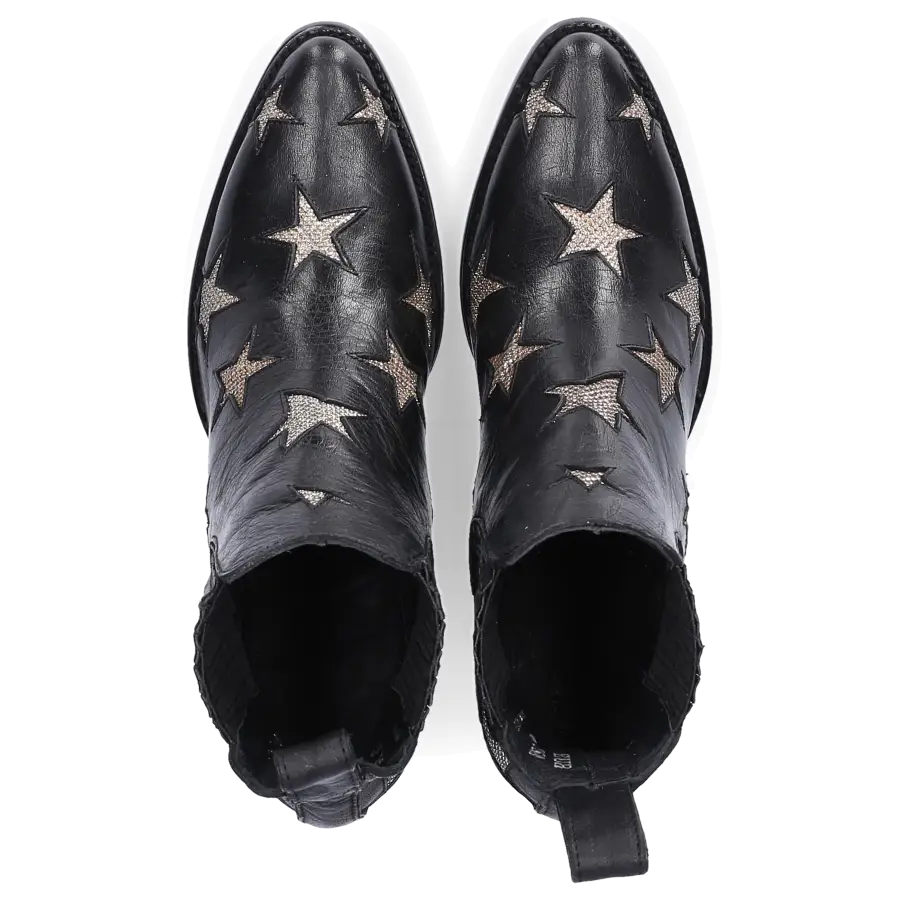 MEXICANA - Chelsea Boots CIRCUS 2 Kalbsleder Sternenmuster gold schwarz - schwarz