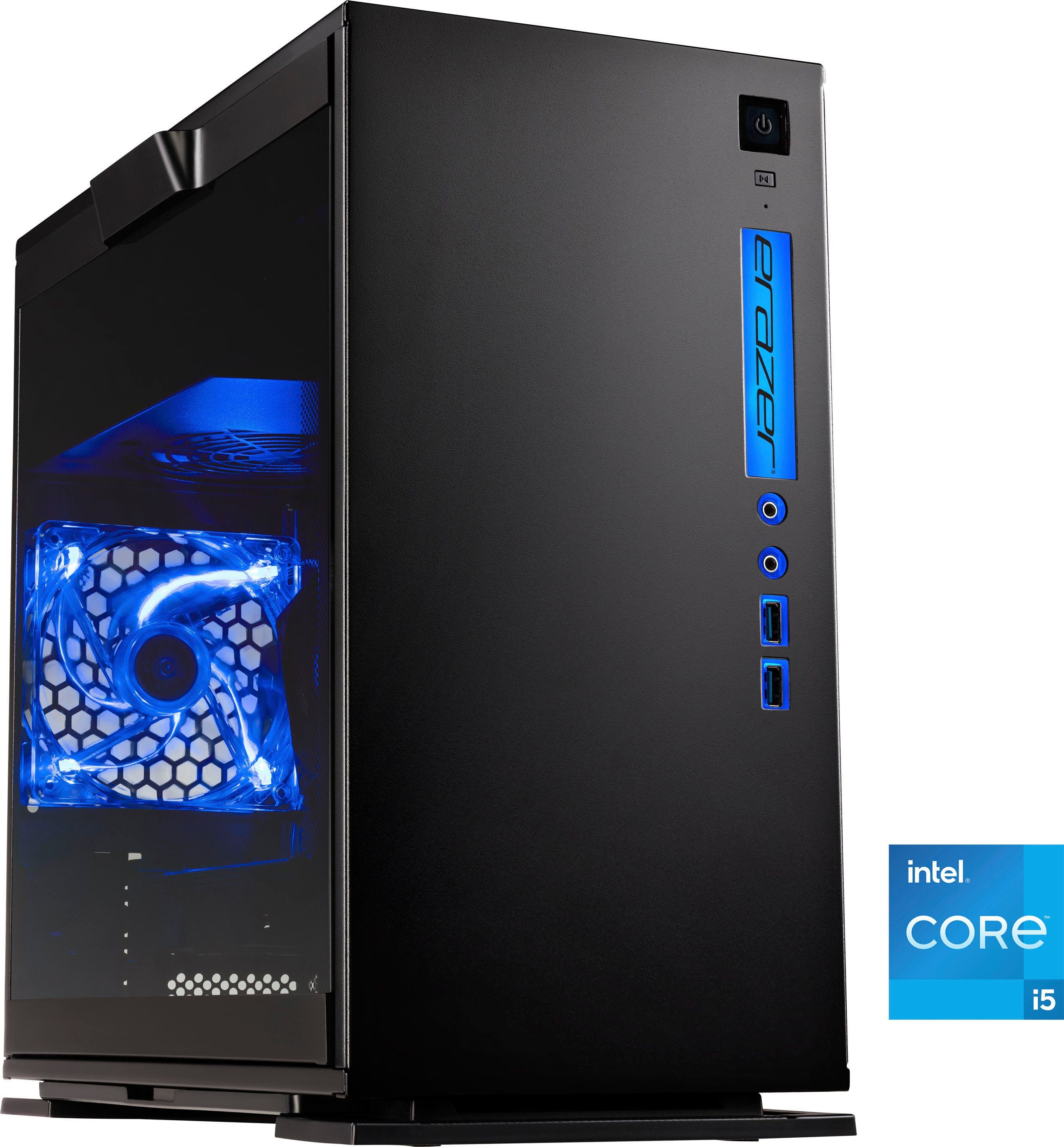 Medion® ERAZER® Engineer P10 Gaming-PC (Intel® Core i5 12400F, GeForce RTX 3060 Ti LHR, 16 GB RAM, 1000 GB SSD, Luftkühlung)