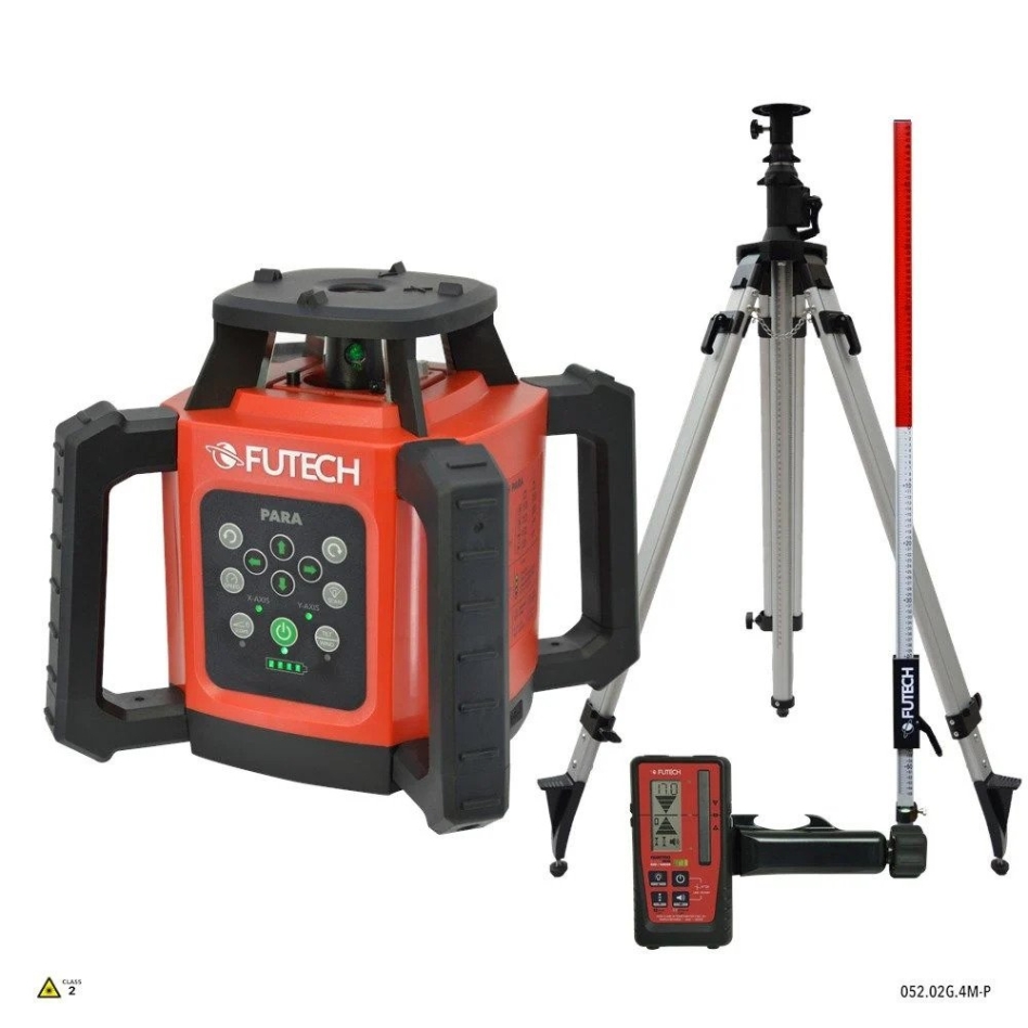 Futech 052.02G.4M-P Para Green Laser rotatif + Récepteur Quattro MM + Trépied 330cm + Lasermètre 240mm