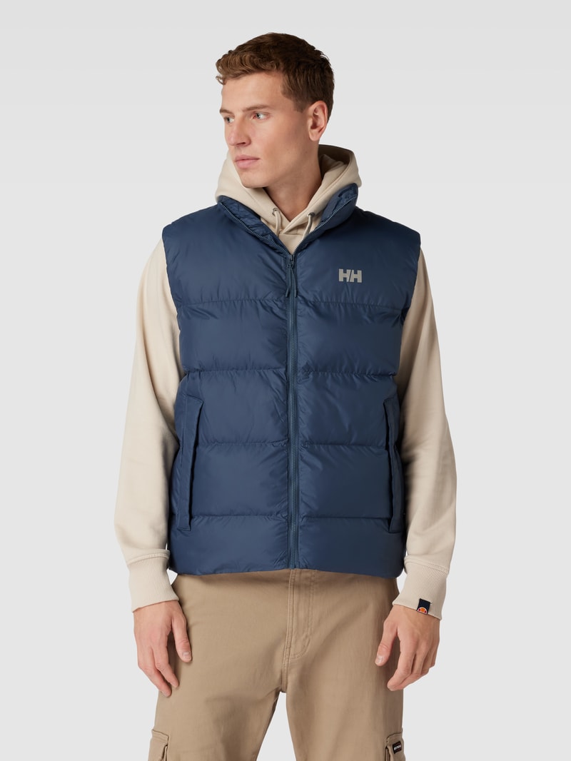 Steppweste mit Stehkragen und Eingrifftaschen in blau