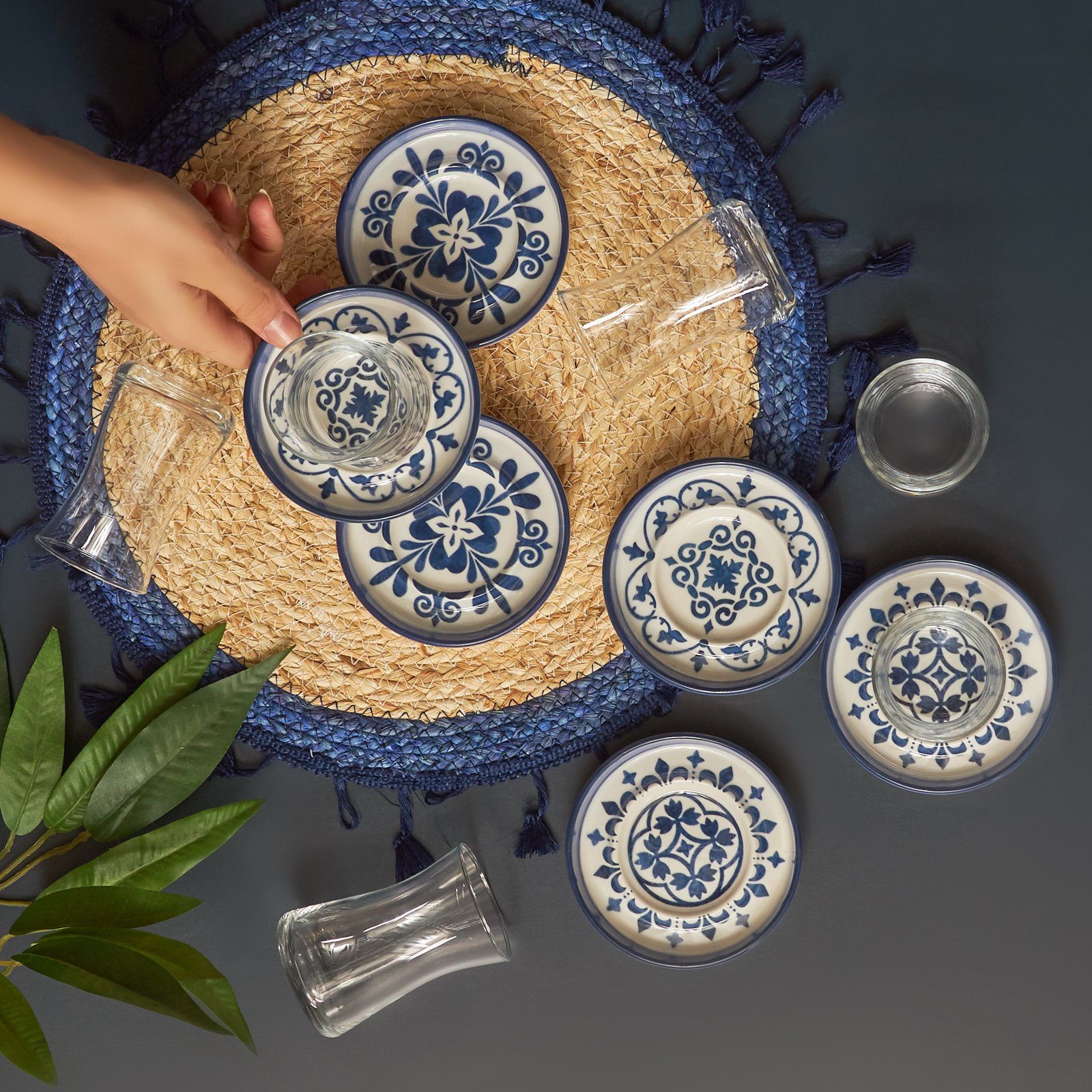 Karaca Teeservice Zeher Blau Teeservice-Set für 6 Personen