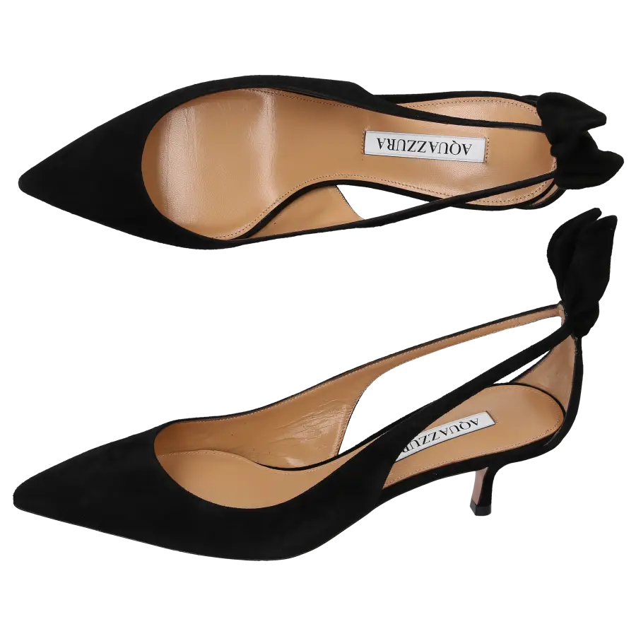 Aquazzura - Pumps BOW TIE 50 Veloursleder - schwarz