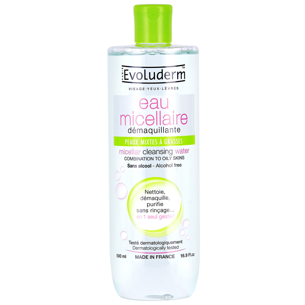 evoluderm Eau micellaire Eau Micellaire Démaquillante Peaux Mixtes à Grasses - 500 ml