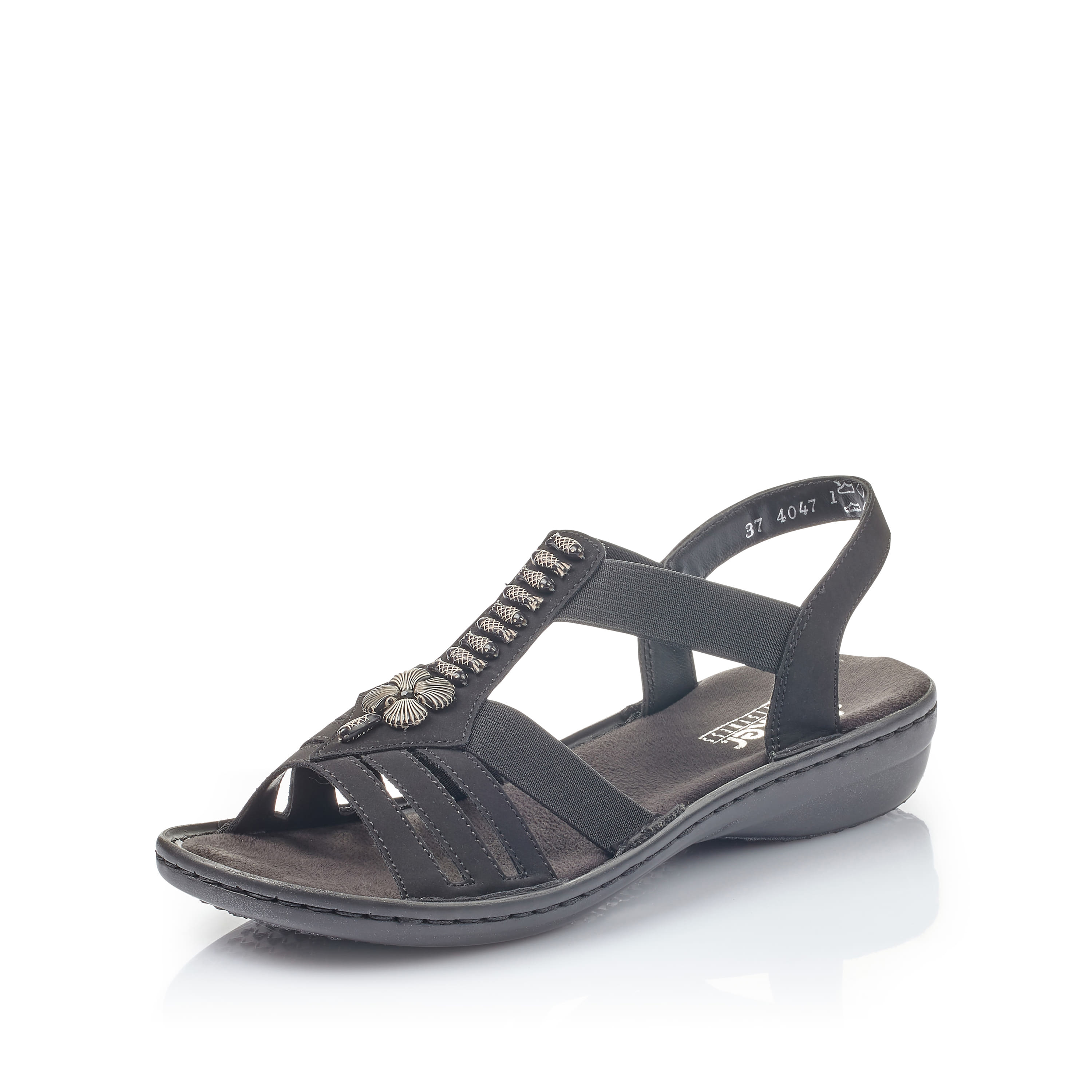 Rieker Damen Riemchensandalen nachtschwarz