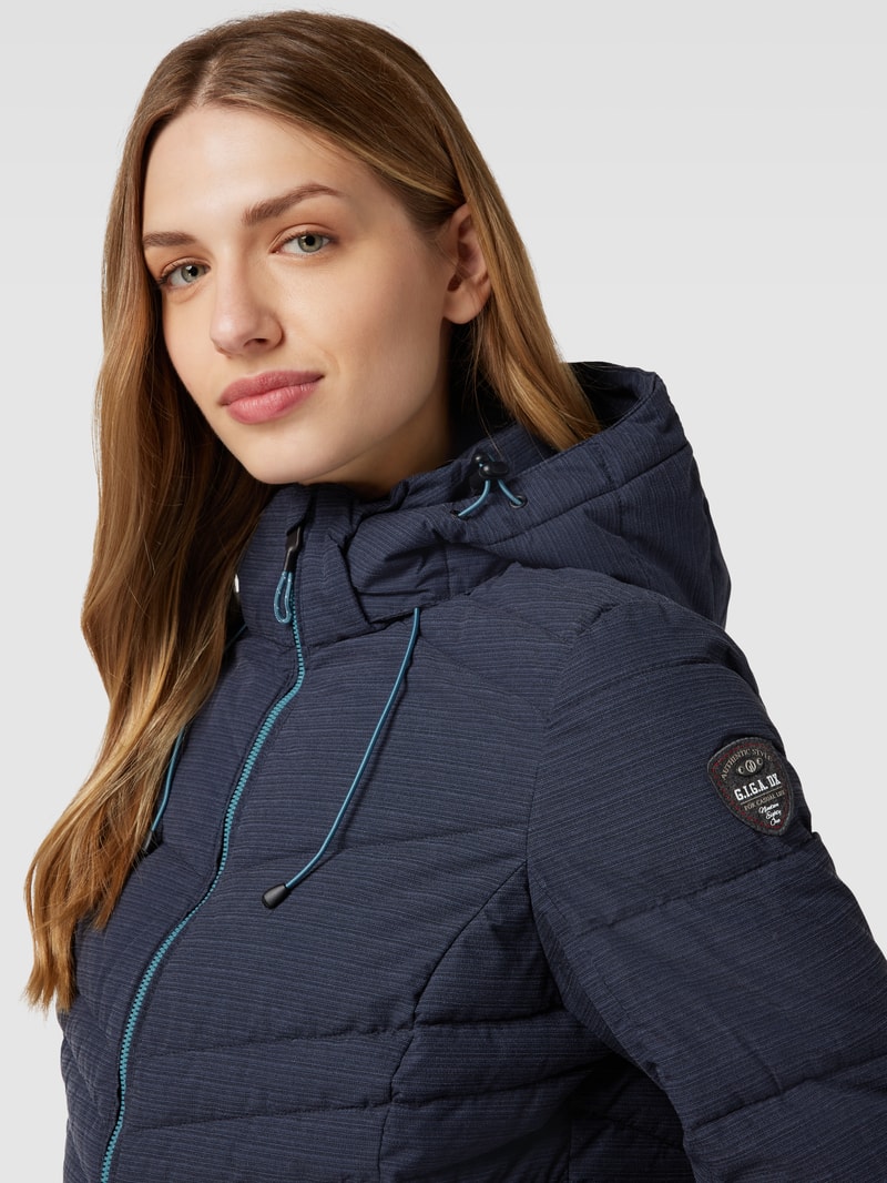 Steppjacke mit Kapuze in marineblau