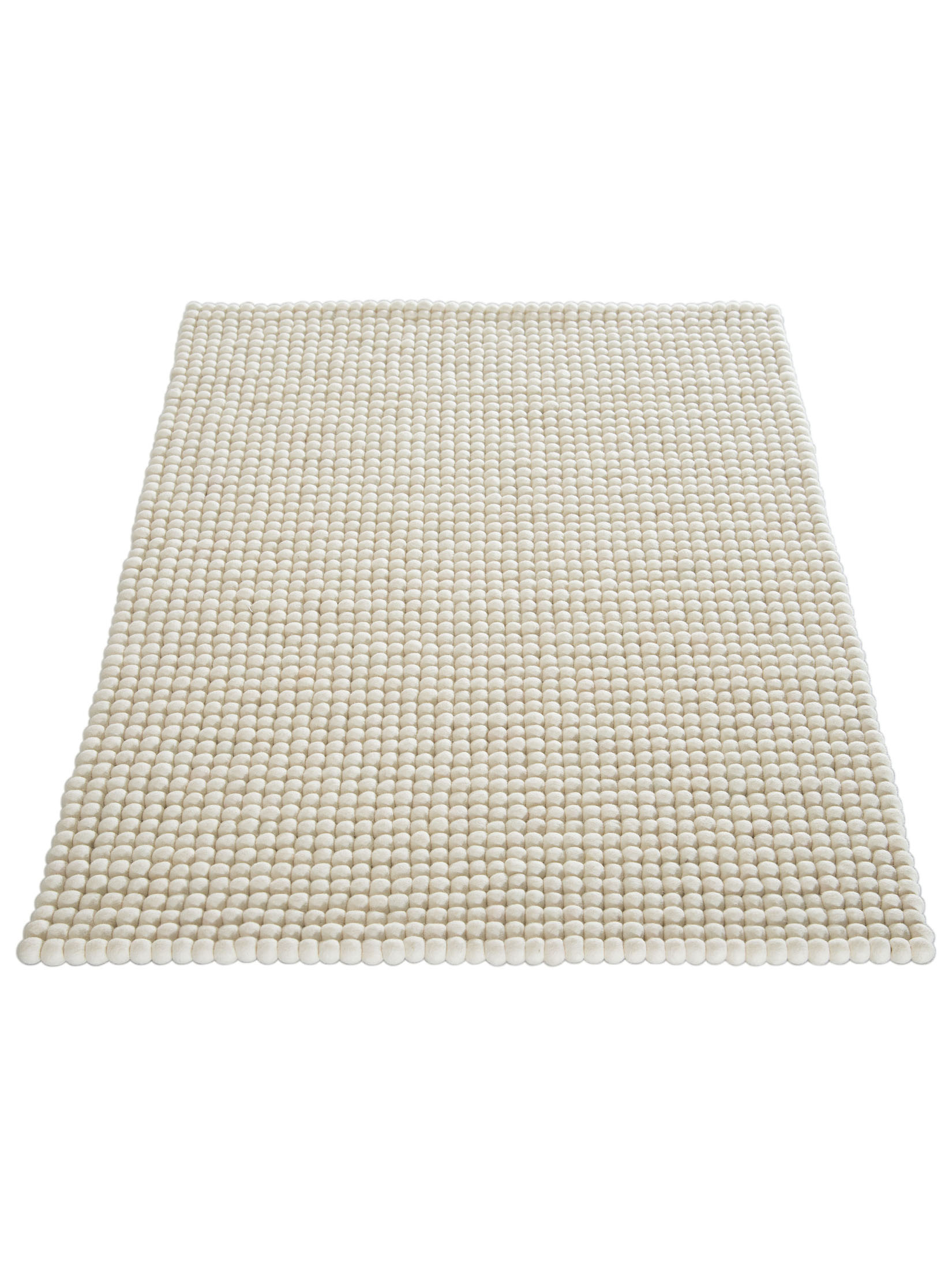 Smedby Filzkugel-Teppich, White