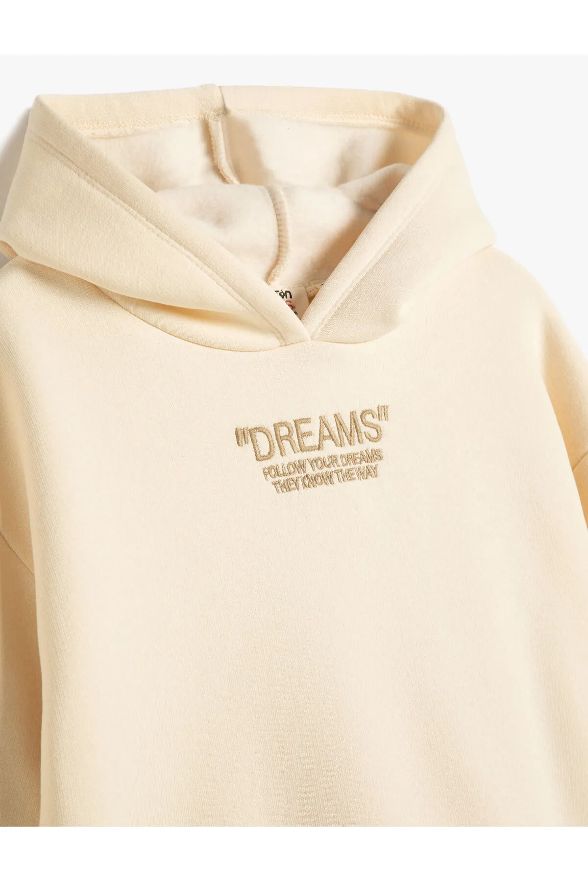 Koton  Kapuzen-Sweatshirt mit erhabener Stickerei und detaillierten langen Ärmeln