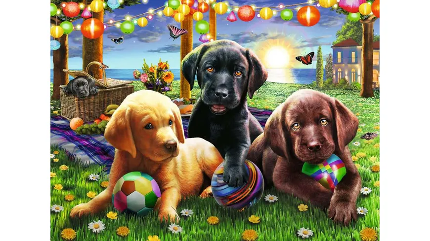 Ravensburger Puzzle - Hunde Picknick, 100 XXL Teile