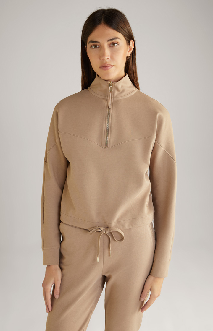 Cropped-Sweatshirt in Hellbraun