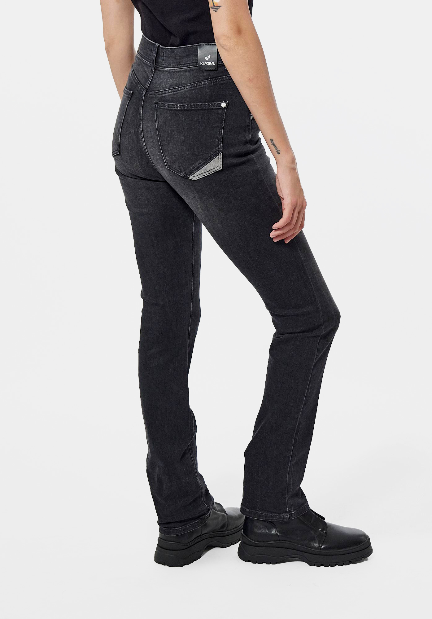 SIBEL  Jean demi-slim noir Femme