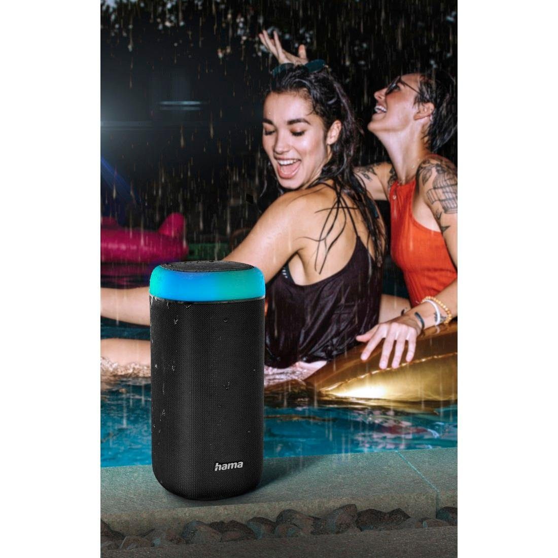 Hama Bluetooth Box Shine 2.0 LED Xtra Bass 360ᵒ Sound spritzwassergeschützt Bluetooth-Lautsprecher (Freisprechanlage,Xtra Bass,360ᵒ Sound)