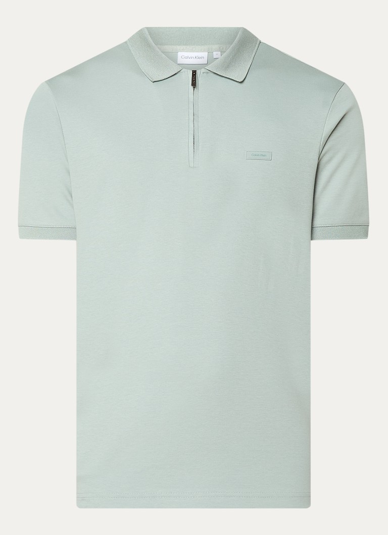 Calvin Klein Regular fit polo with logo and half zip