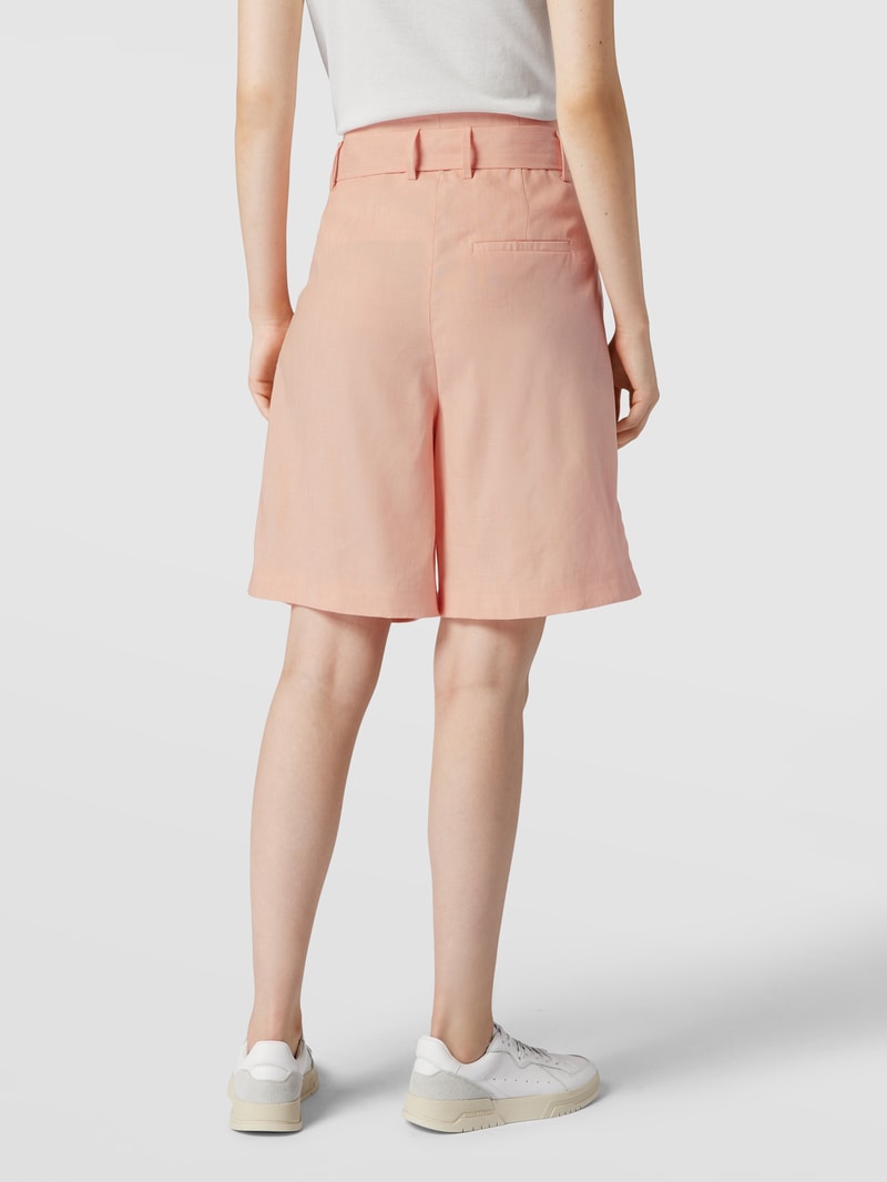 Shorts mit Bundfalten in koralle meliert