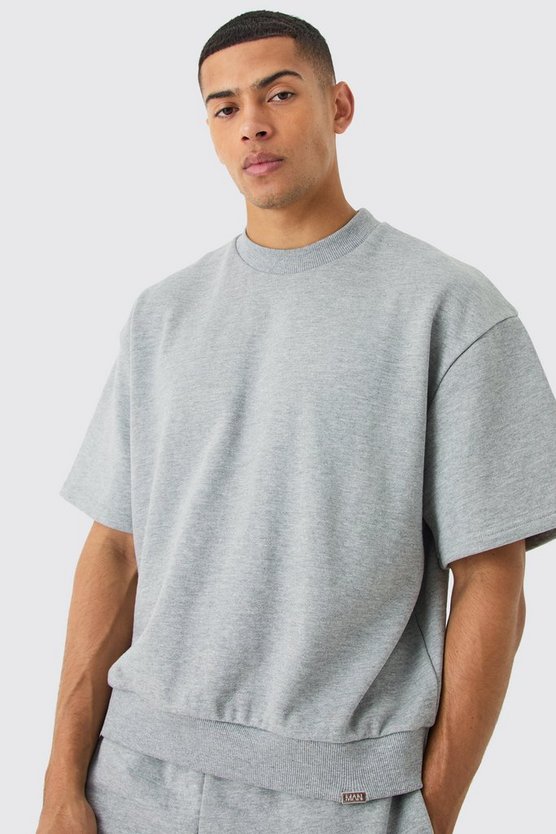 Kurzärmliges kastiges Oversize Sweatshirt