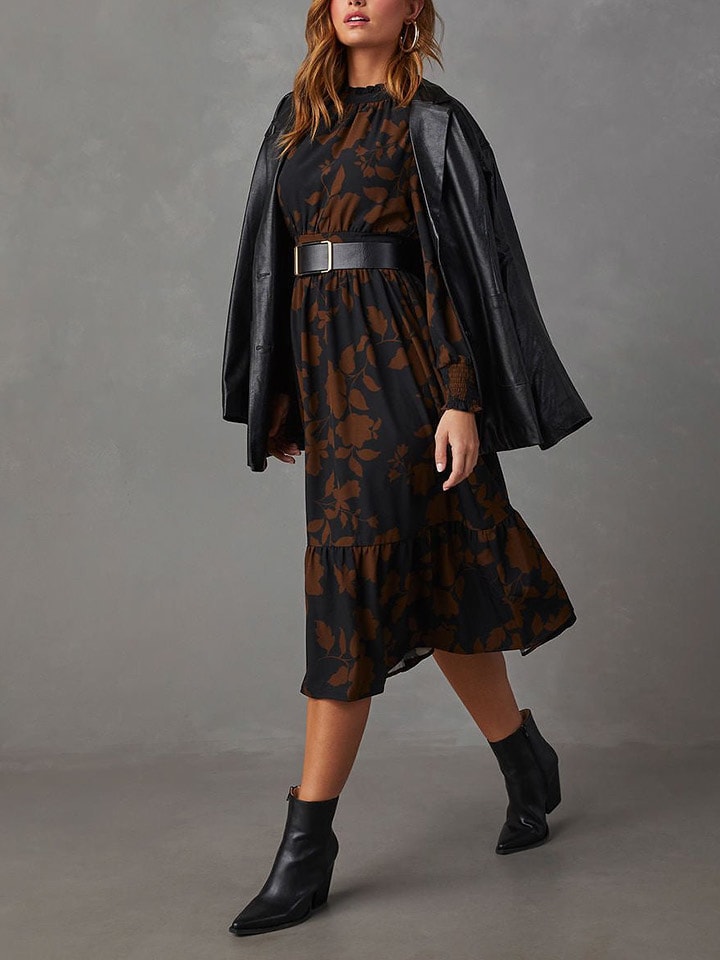 Milan Kiss Kleid in Schwarz/ Braun günstig kaufen