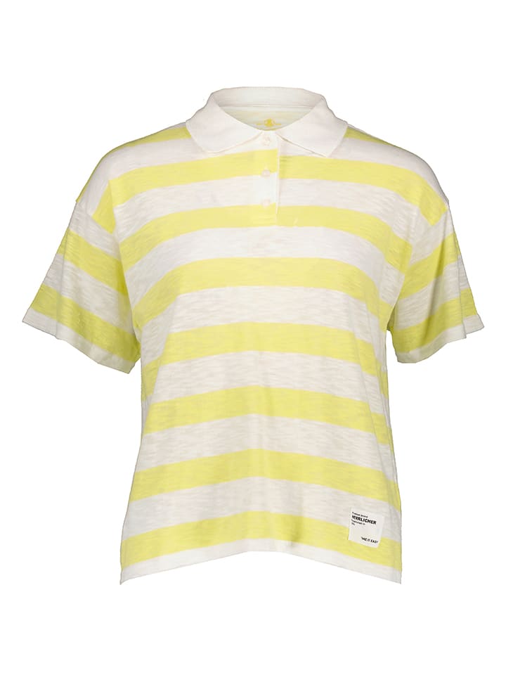Herrlicher Poloshirt in Gelb/ Weiß günstig kaufen