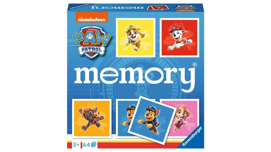 Ravensburger Spiel - Paw Patrol memory®, der Spieleklassiker für alle Fans der TV-Serie Paw Patrol