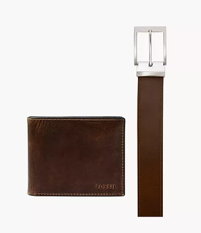 Fossil Geschenkset Bifold Derrick Flip ID Gürtel