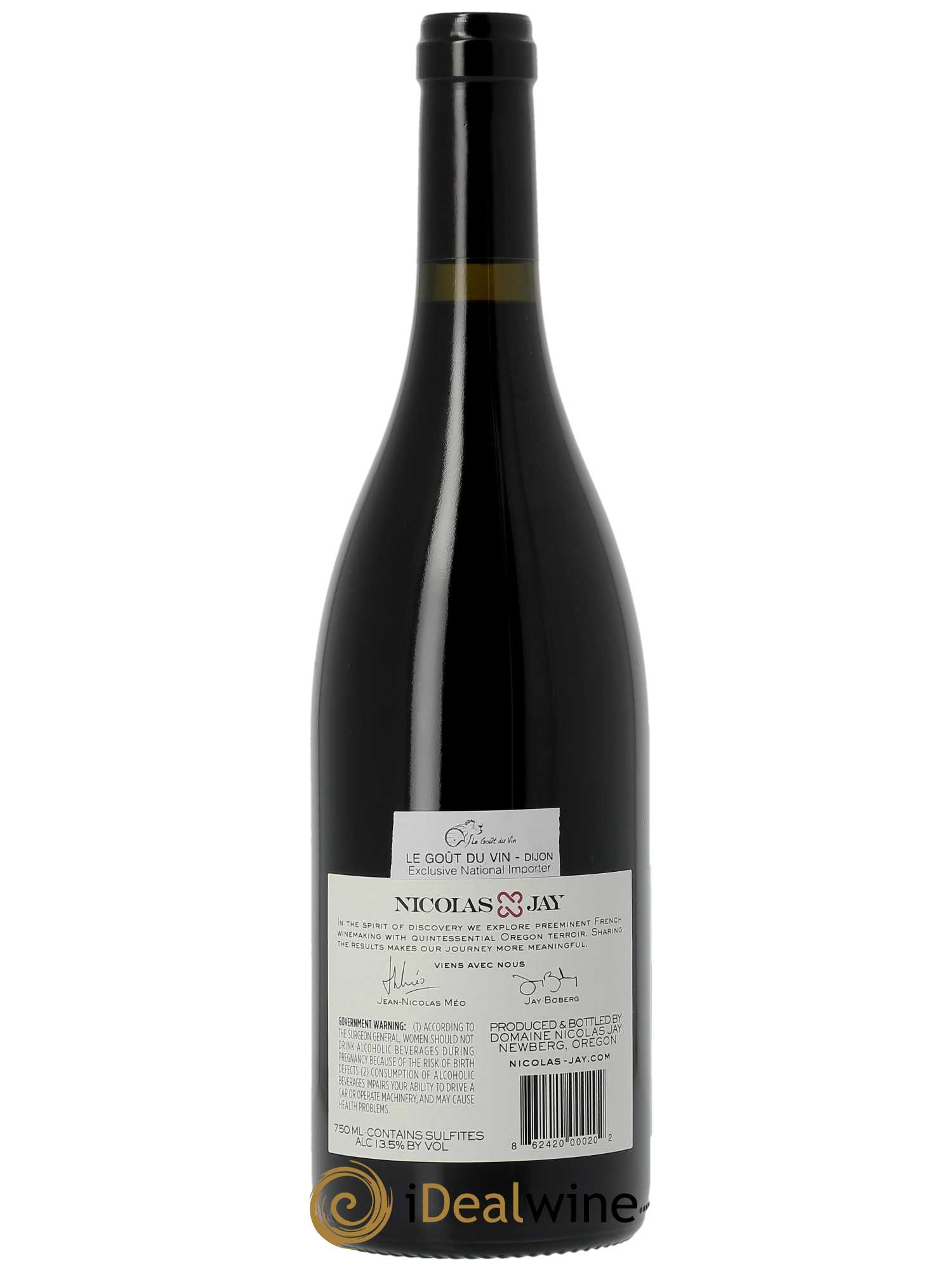 Willamette Valley Nicolas Jay Pinot Noir  2016 - Lot de 1 Bouteille
