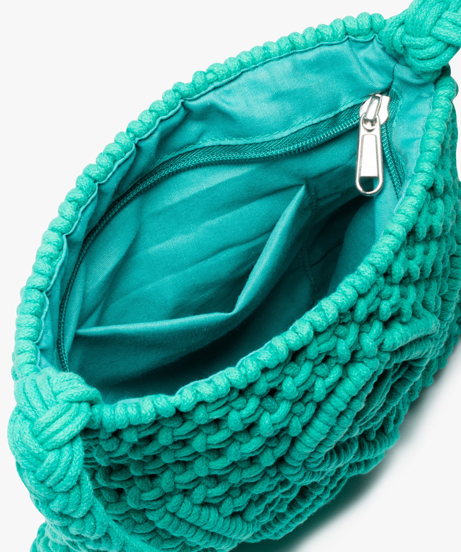 Sac bandoulière femme en maille tressée bleu | GEMO