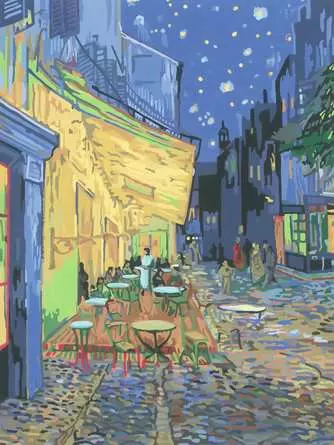 CreArt ART Collection: Caféterrasse am Abend (Van Gogh) - Malen nach Zahlen für Erwachsene