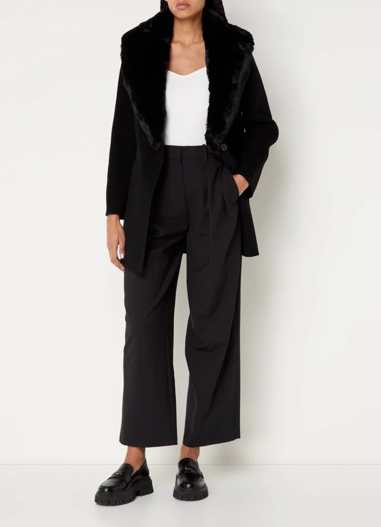 Maje Jack in wool blend with bow belt