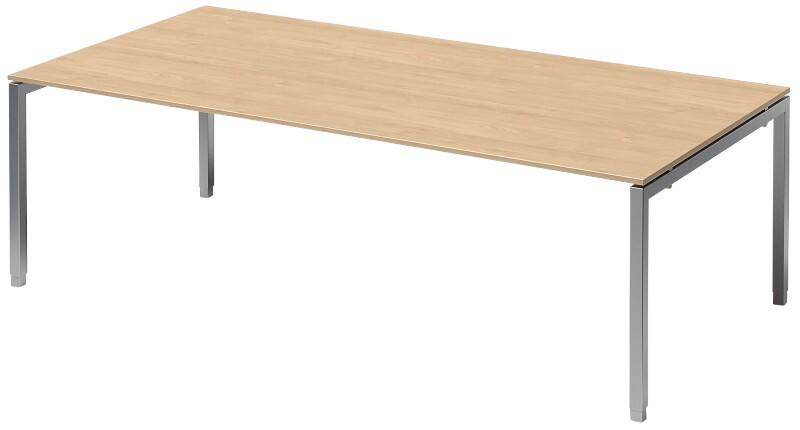 Bisley Konferenztisch Cito Ahorn, Silber 2.400 x 1.200 x 850 mm