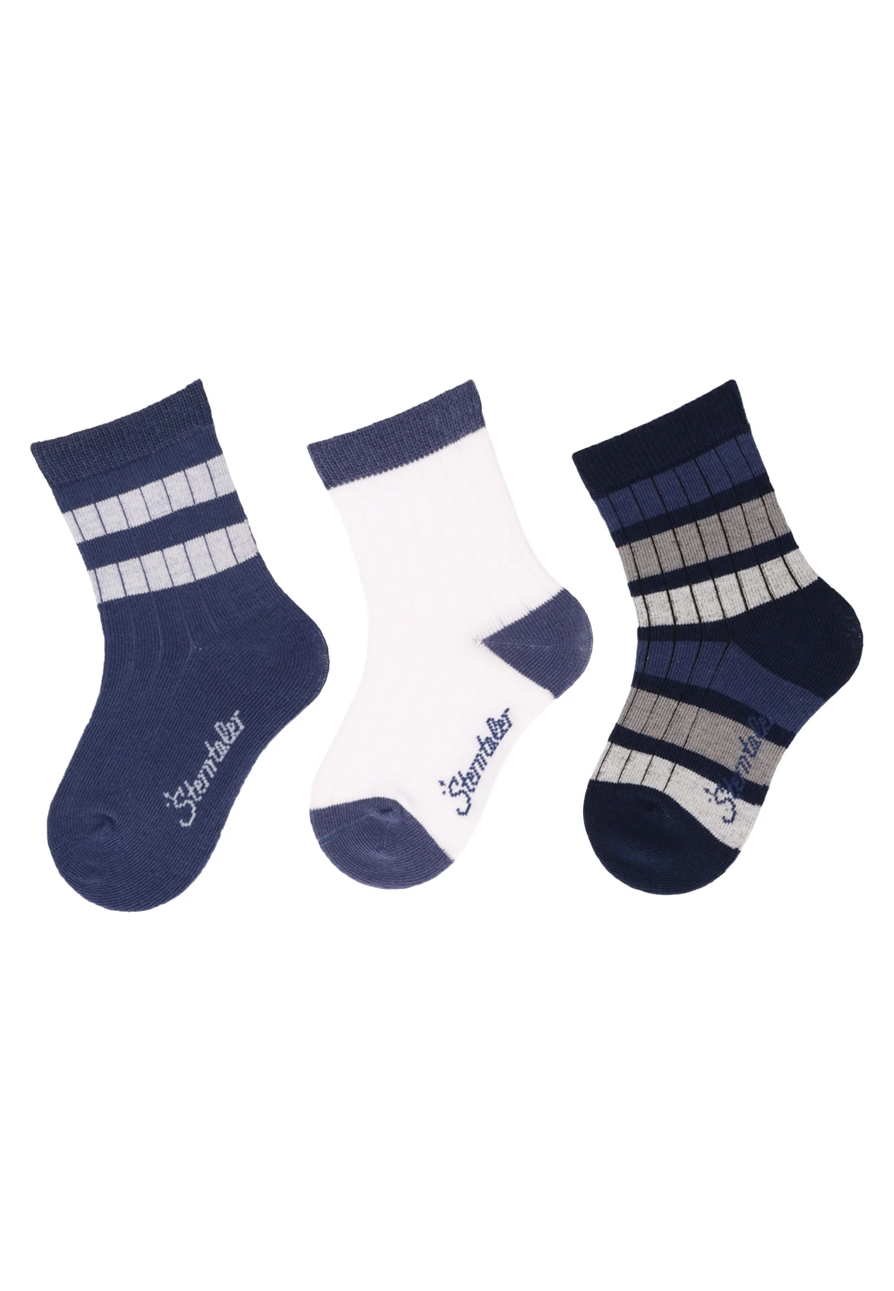 Socken im 3er Pack mit Rippenoptik in versch. Farben