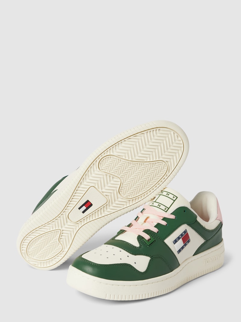 Sneaker mit Label-Detail Modell 'RETRO BASKET' in khaki
