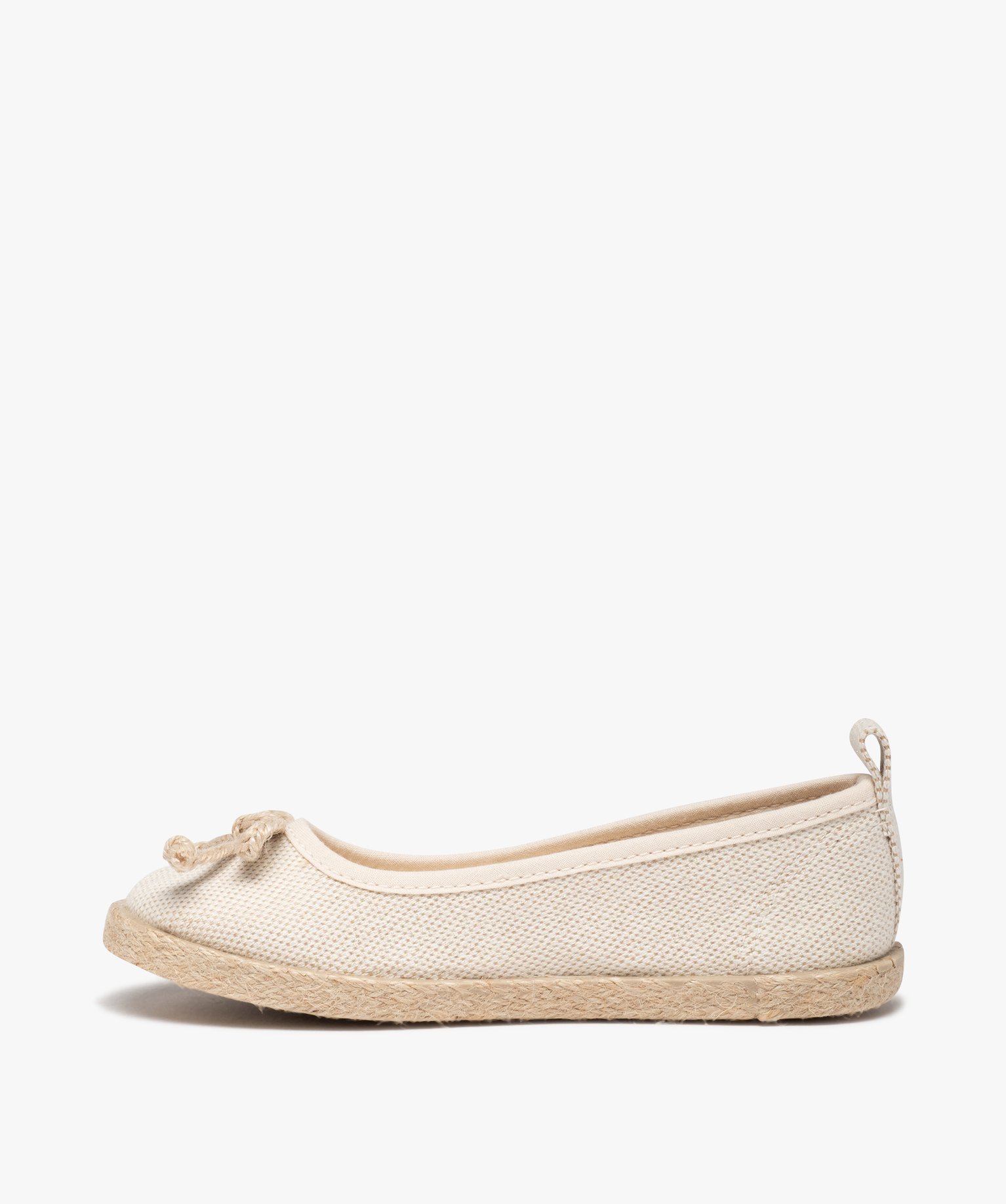 Ballerines fille dessus toile et semelle corde or | GEMO