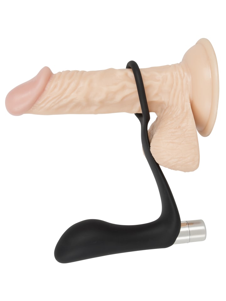 Black Velvets Analplug mit Penisring Vibrating Ring & Plug in schwarz günstig kaufen 10,8 cm