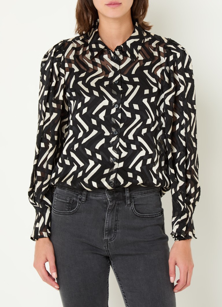 French Connection Diandra semi-transparent blouse with graphic print