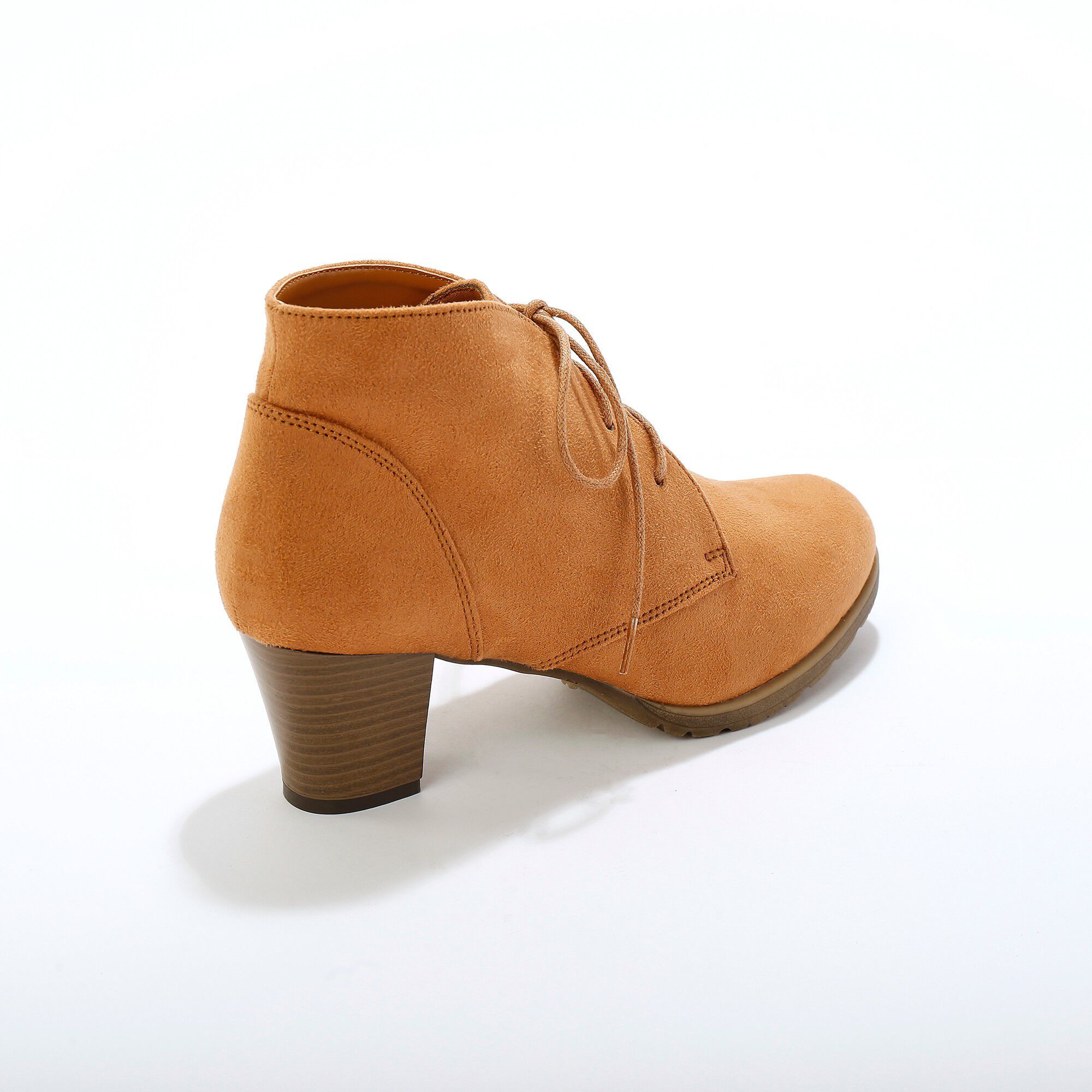 Low-boots à talon effet bois