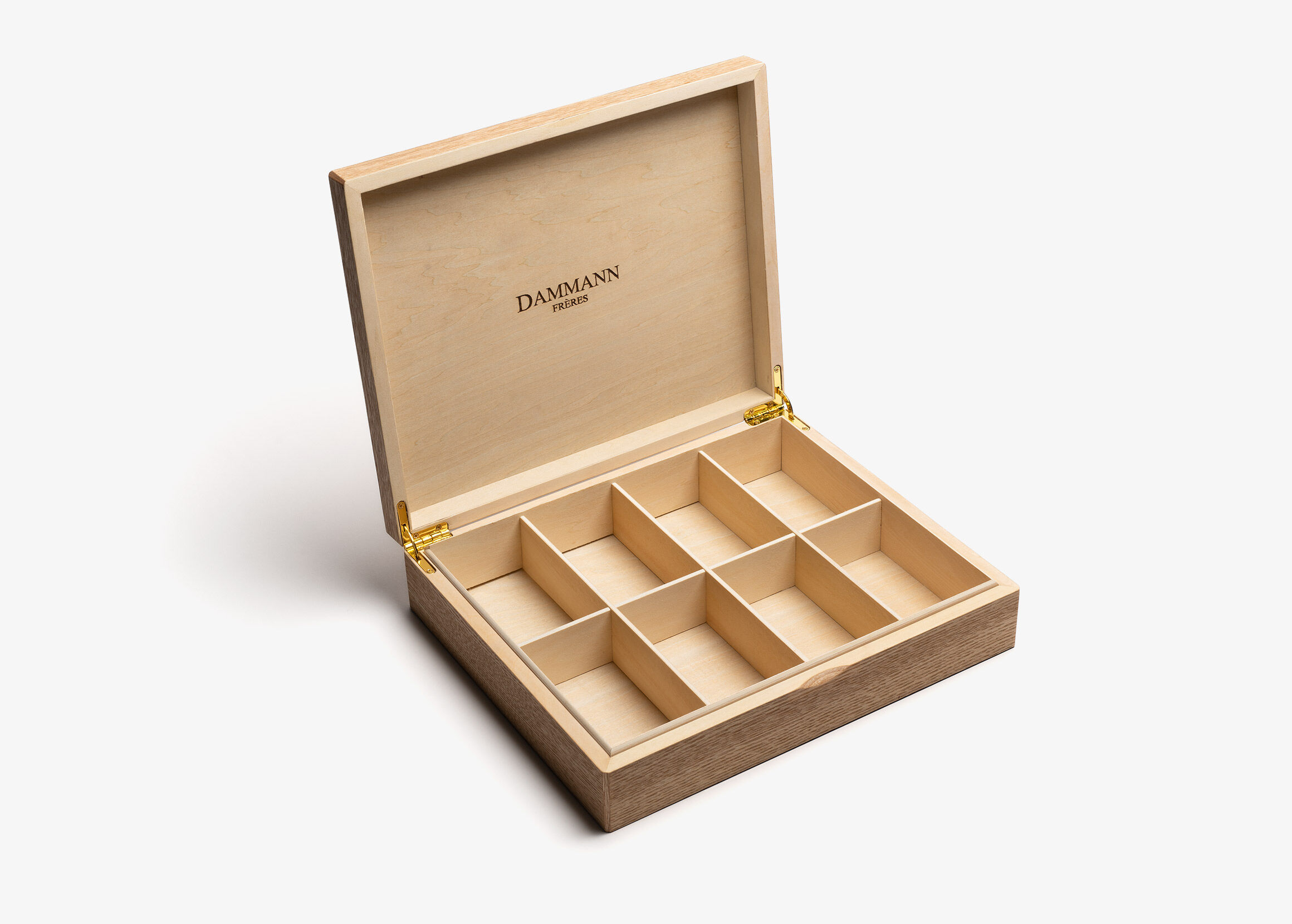 Coffret bois clair pour 48 sachets  vide