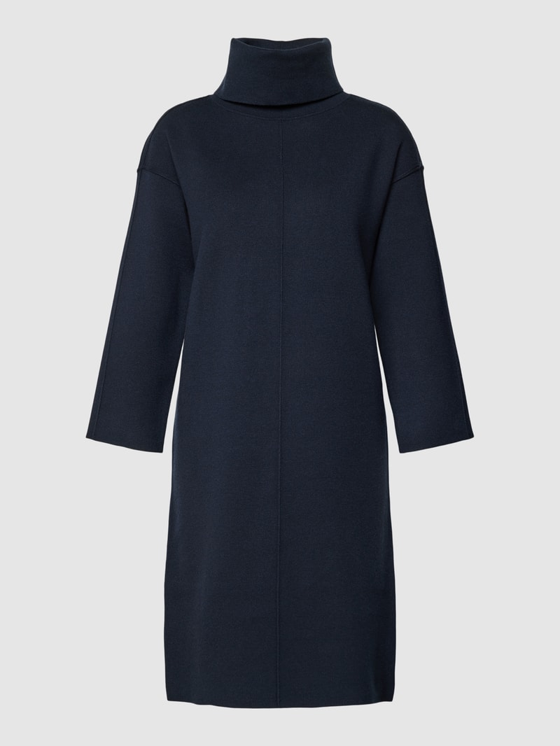 Knielanges Kleid mit Rollkragen Modell 'Wingela' in marineblau