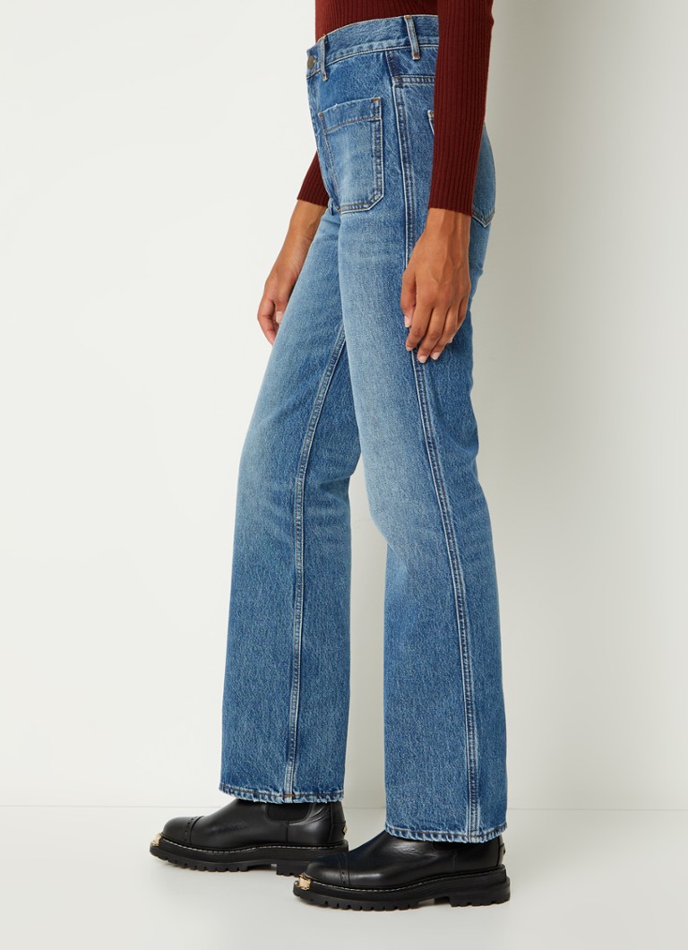 Sandro  Moore high waist straight leg jeans met medium wassing