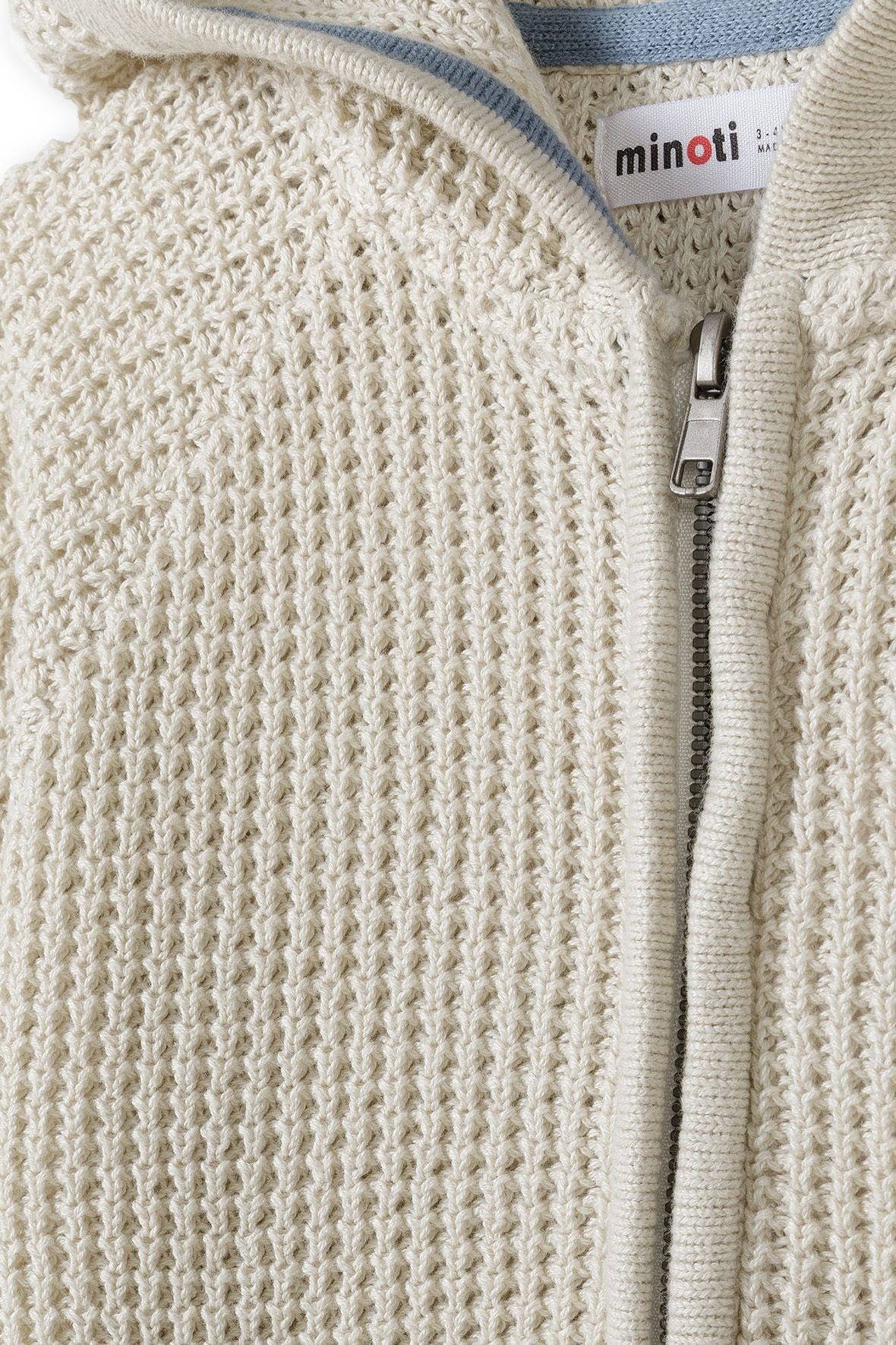 MINOTI Kapuzenstrickjacke in Waffeloptik (12m-8y)