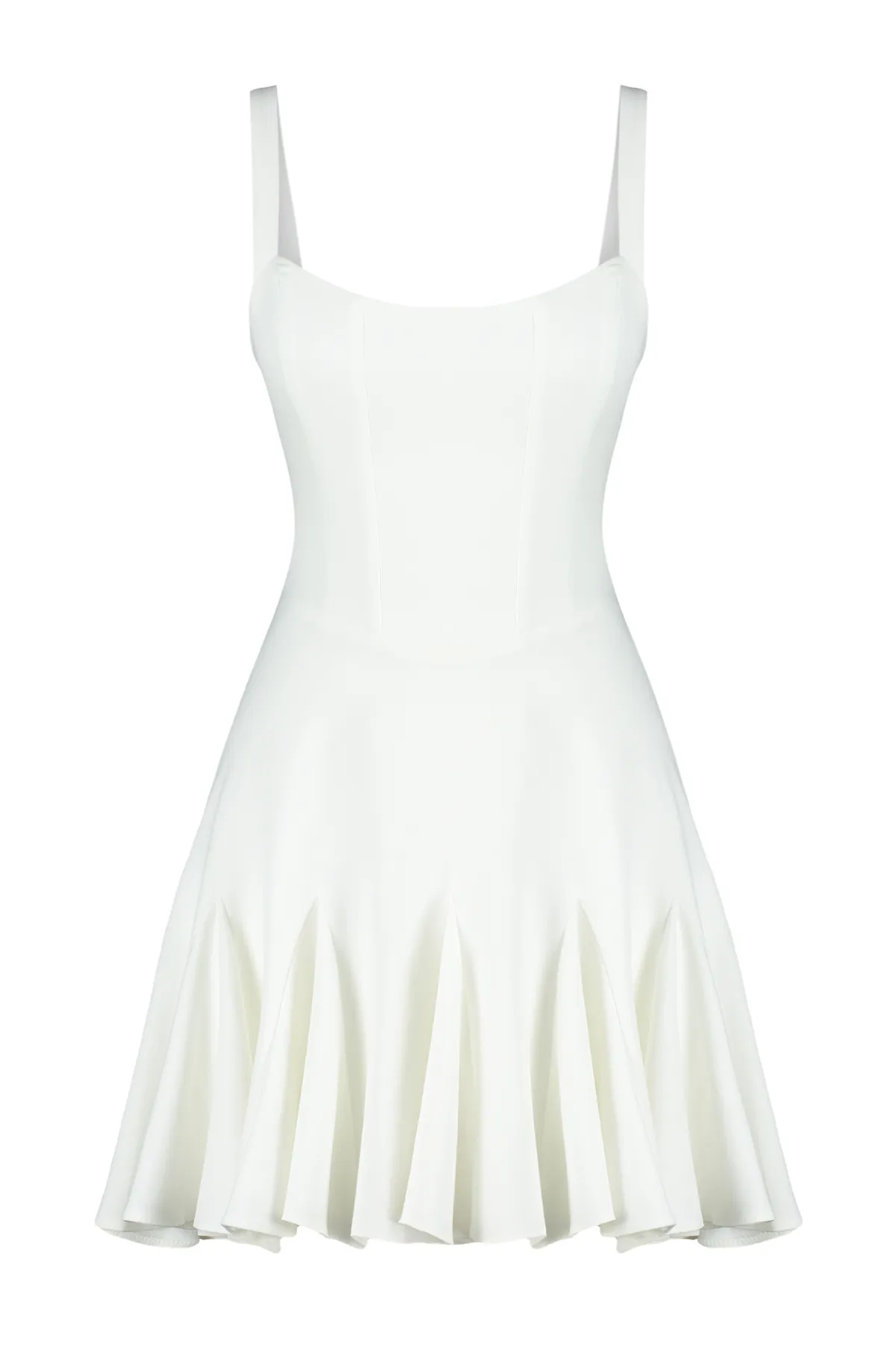 Trendyol Collection  Ecrufarbenes, gefüttertes, gewebtes Korsett mit detaillierten Paspeln, Brautabendkleid, Abendkleid TPRSS23EL00251