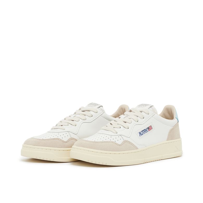 Autry Wmns Medalist Low leat/suede wht/st blue
