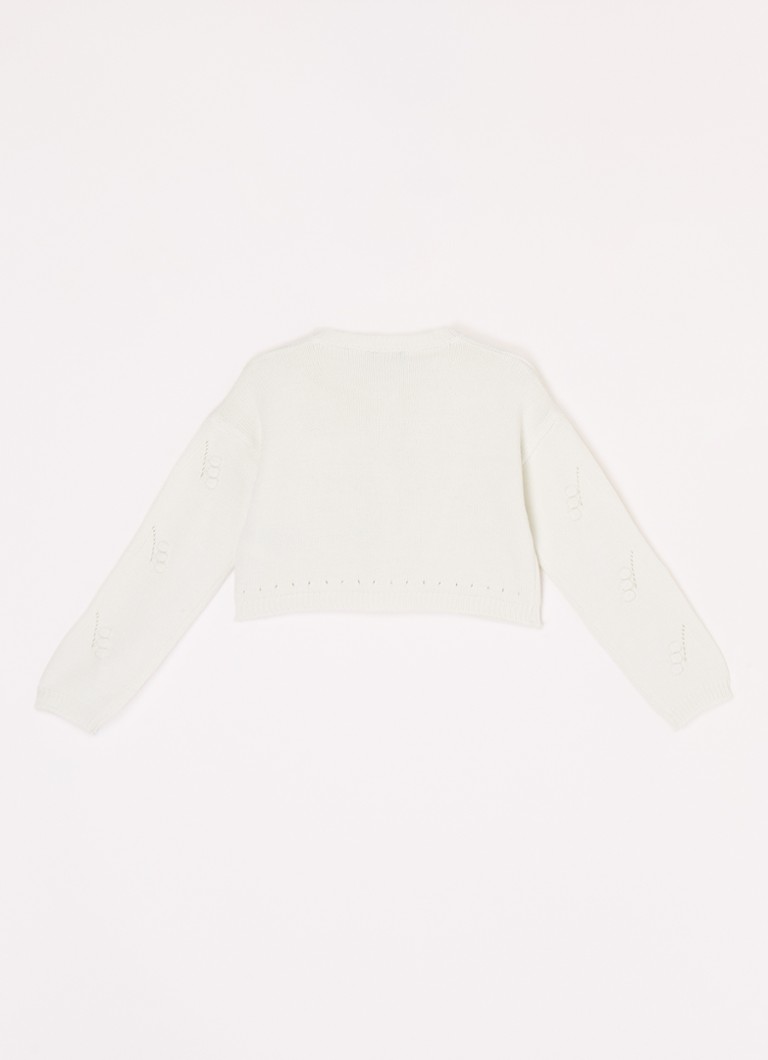 Cardigan gros tricotat Benetton, cu broderie