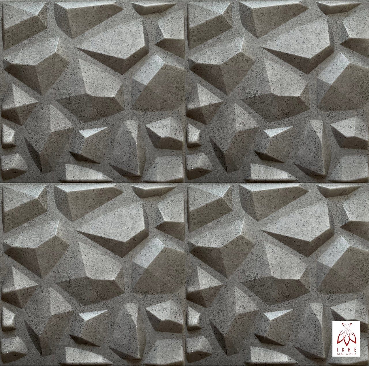IKHEMalarka 3D Wandpaneel 4m²/16PCS Wandverkleidung Deckenpaneele POLYSTYROL Betonlook, BxL: 50,00x50,00 cm, 0,50 qm