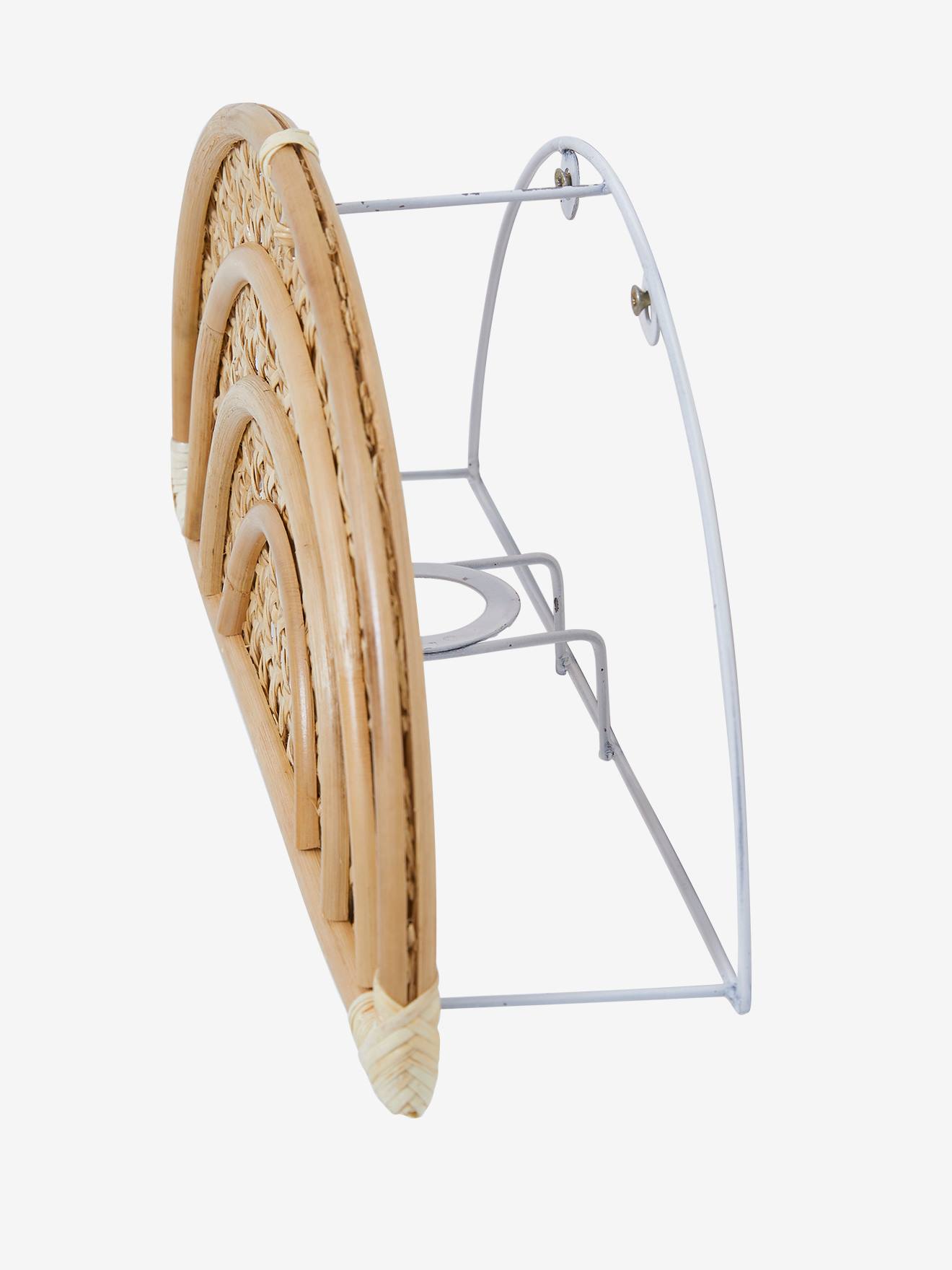 Applique arc-en-ciel en rotin et cannage bois