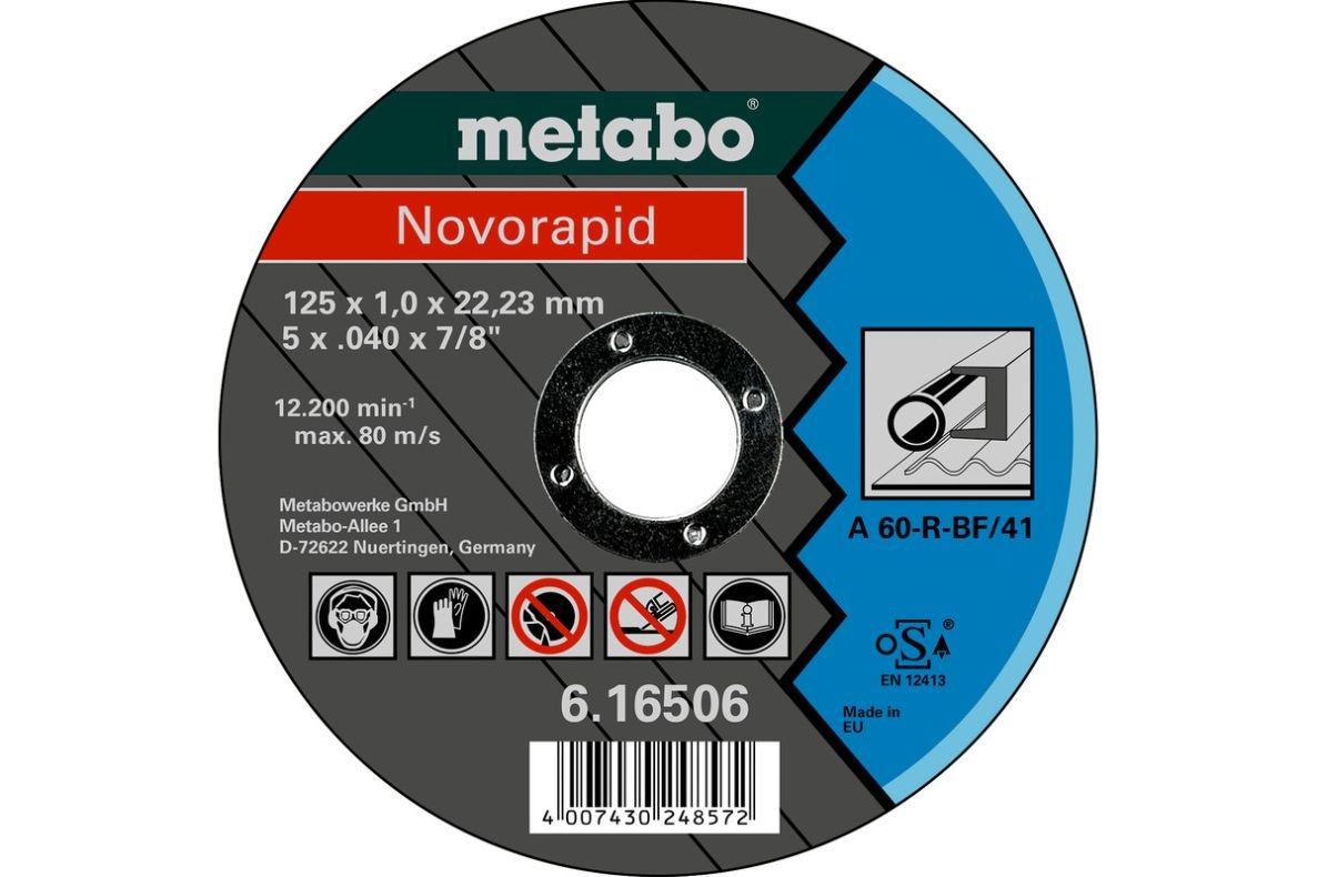 Accesorios Metabo 616506000 Disco de corte Ø 125x1.0x22.23 mm Acero Novorapid