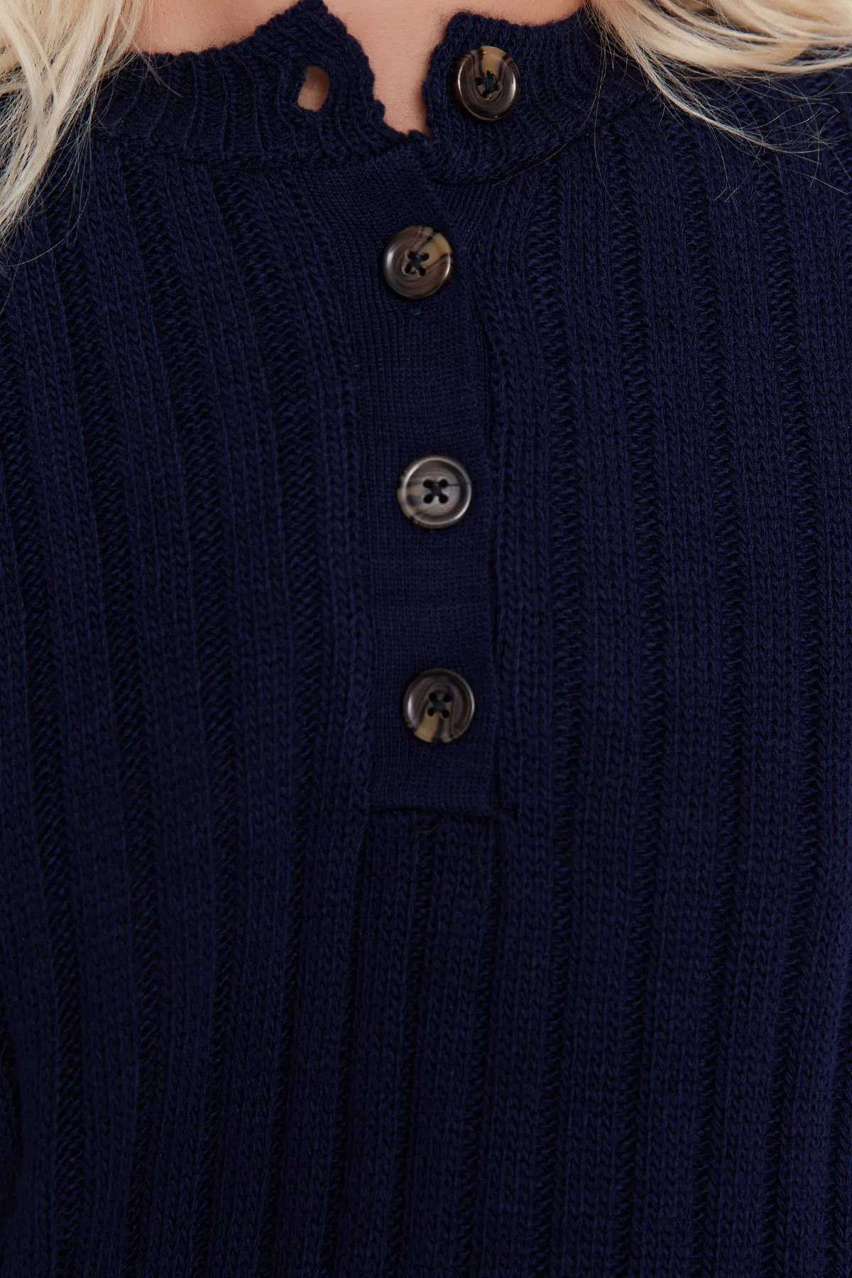 Trendyol Collection  Marineblaues Strickoberteil- und -unterteil-Set aus Cordhose TWOAW22AU0039