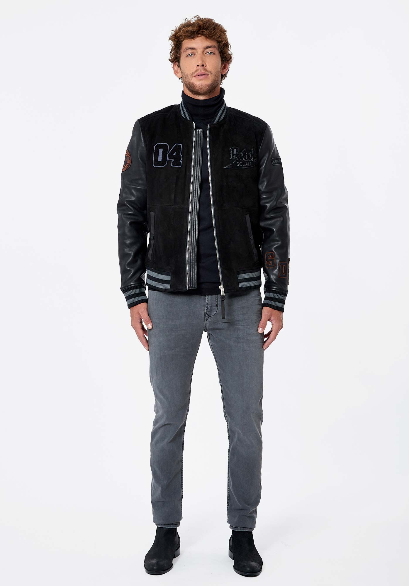 SITY   Blouson noir en cuir Homme